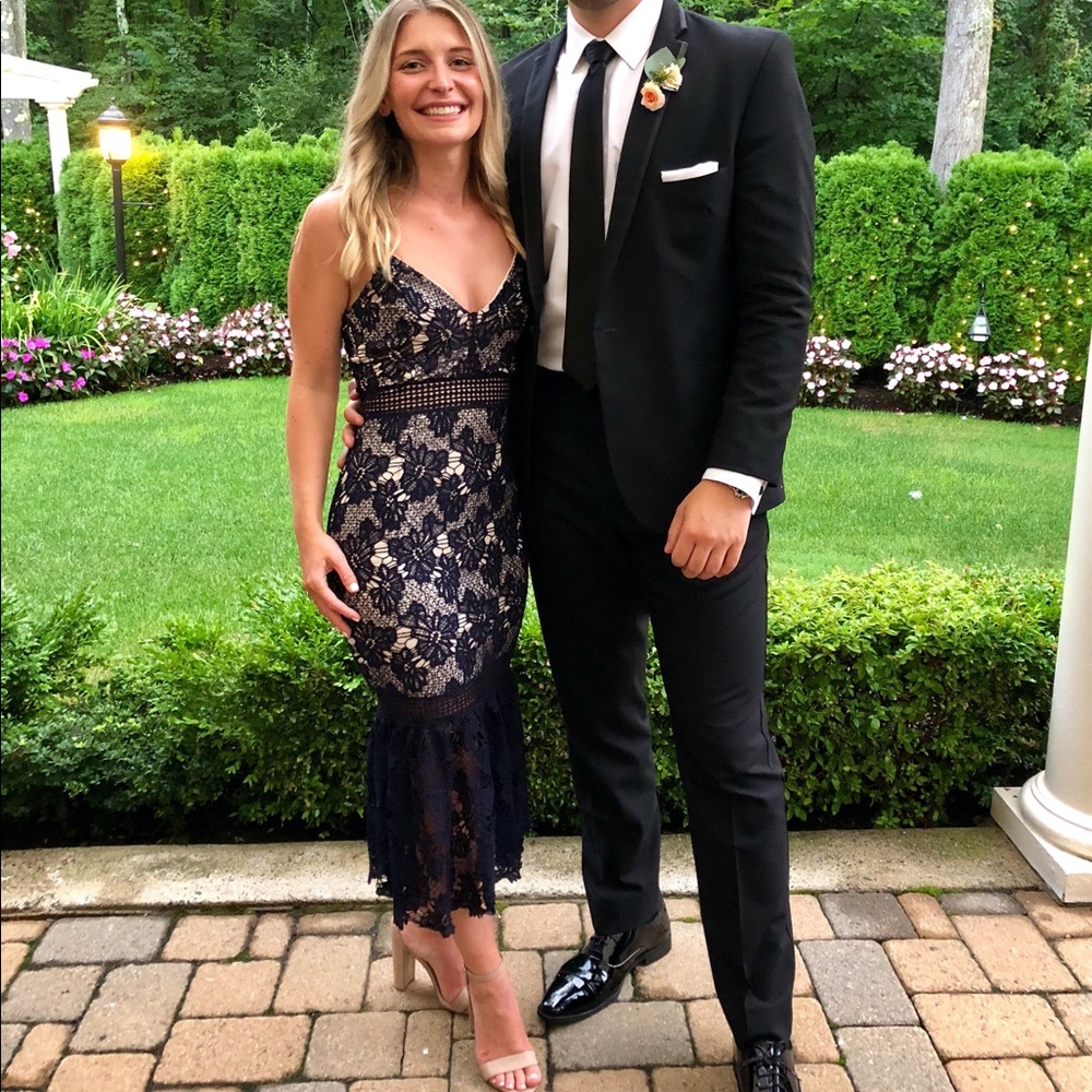 ASOS Navy and Nude lace dress